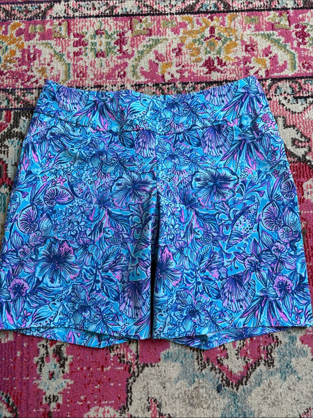 Women’s Blue Floral Print Shorts